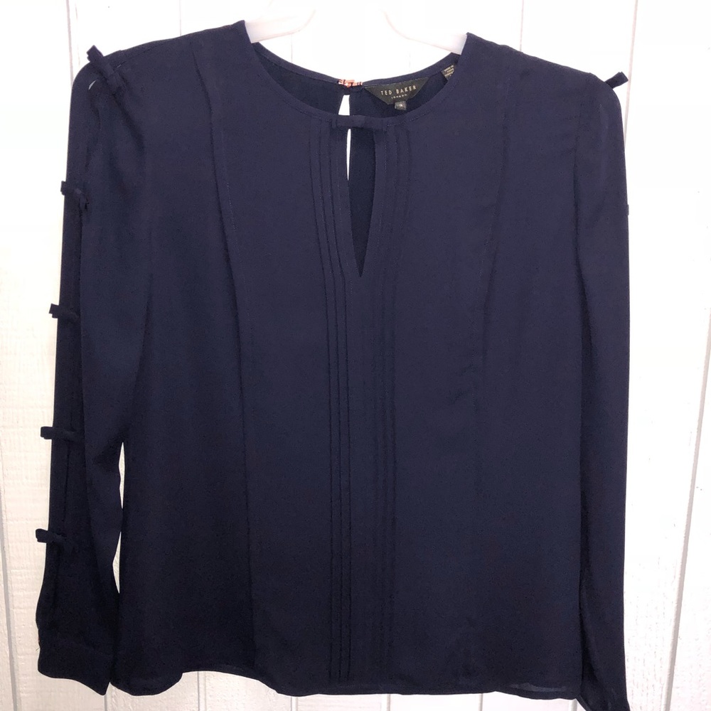 Ted Baker Navy Bow Blouse